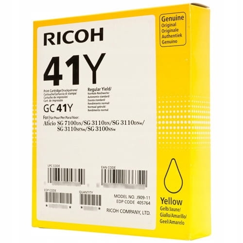 Tusz Ricoh GC-41 405764 Y Oryginał 