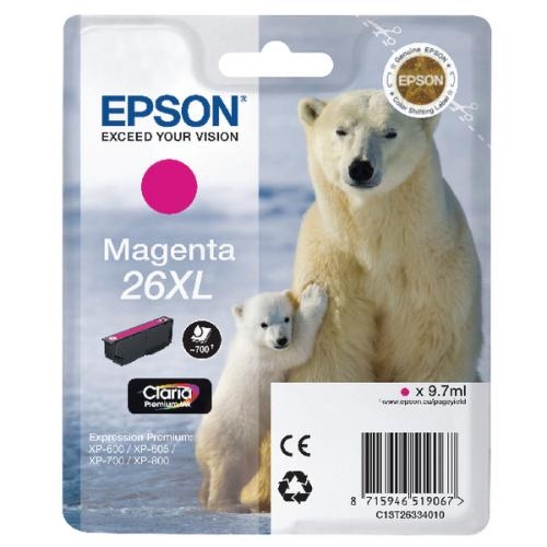 Tusz Epson 26XL C13T26334012 9,7ml M Oryginał no box