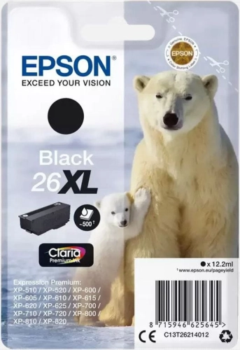 Tusz Epson 26XL C13T26214010 12,2ml K Oryginał no box