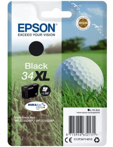 Tusz Epson 34XL C13T34714010 16,3ml K Oryginał no box