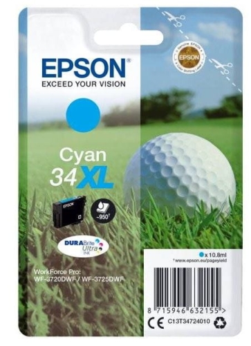 Tusz Epson 34XL C13T34724010 10,8ml C Oryginał no box