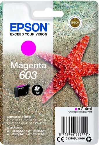 Tusz Epson 603 C13T03U34020 2,4ml M Oryginał no box
