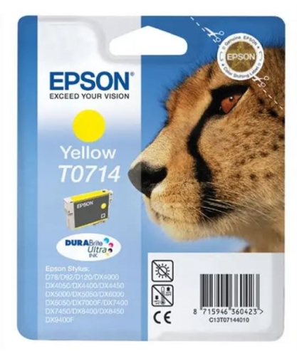 Tusz Epson T0714 C13T07144010 5,5ml Y Oryginał no box