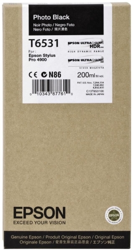 Tusz Epson T6531 C13T653100 200ml PK Oryginał no box