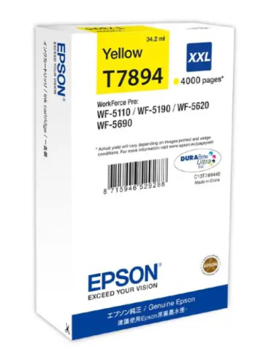 Tusz Epson T7894XXL C13T789440 34,2ml Y Oryginał no box