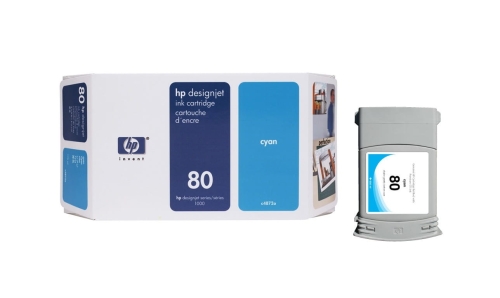 Tusz HP 80 C4846A 350ml C Oryginał no box