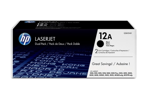 Toner HP 12A+12A Q2612AD 2 x 2 tys. K Oryginał